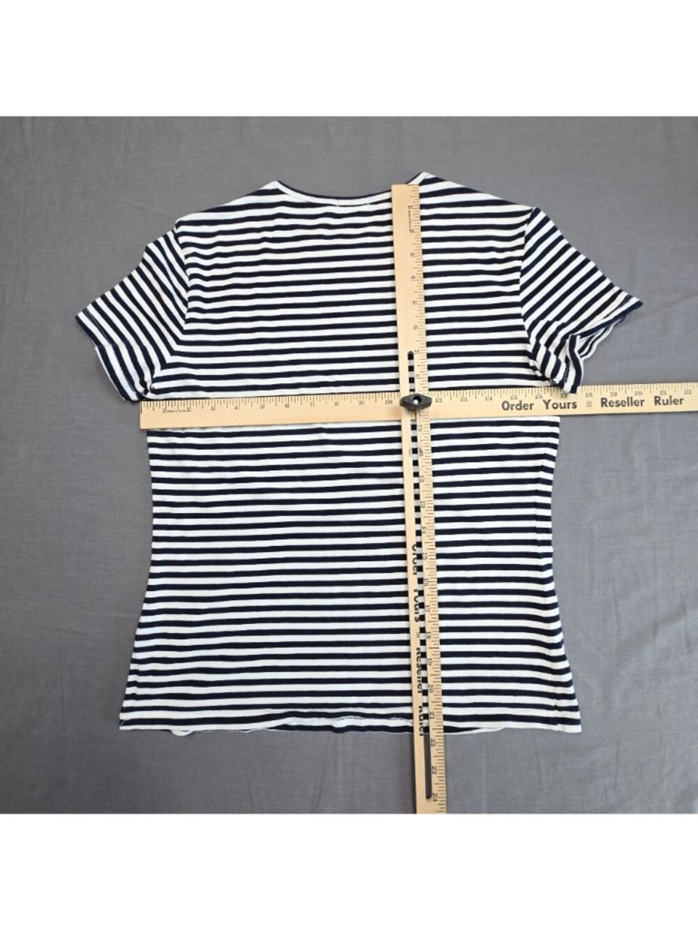 J McLaughlin M Nautical Striped Short Sleeve Top Navy/White Classic Cotton Modal - Picture 4 of 4